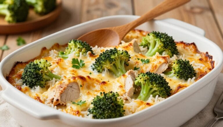 chicken broccoli rice and cheese bake