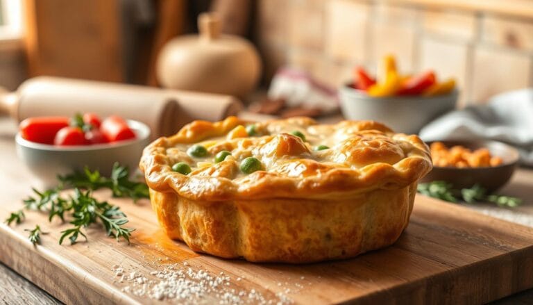 chicken pot pie with puff pastry