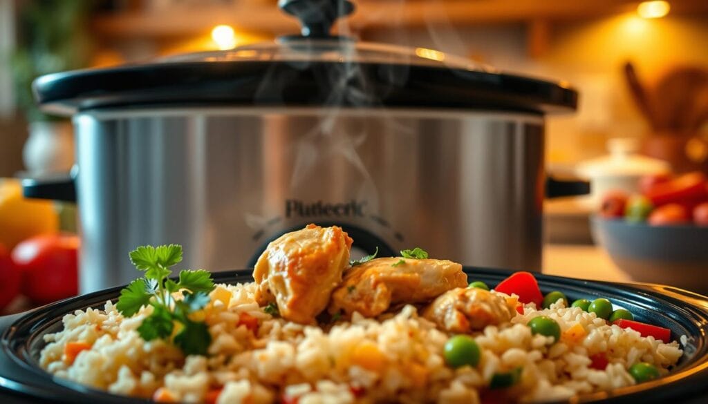 slow cooker chicken and rice