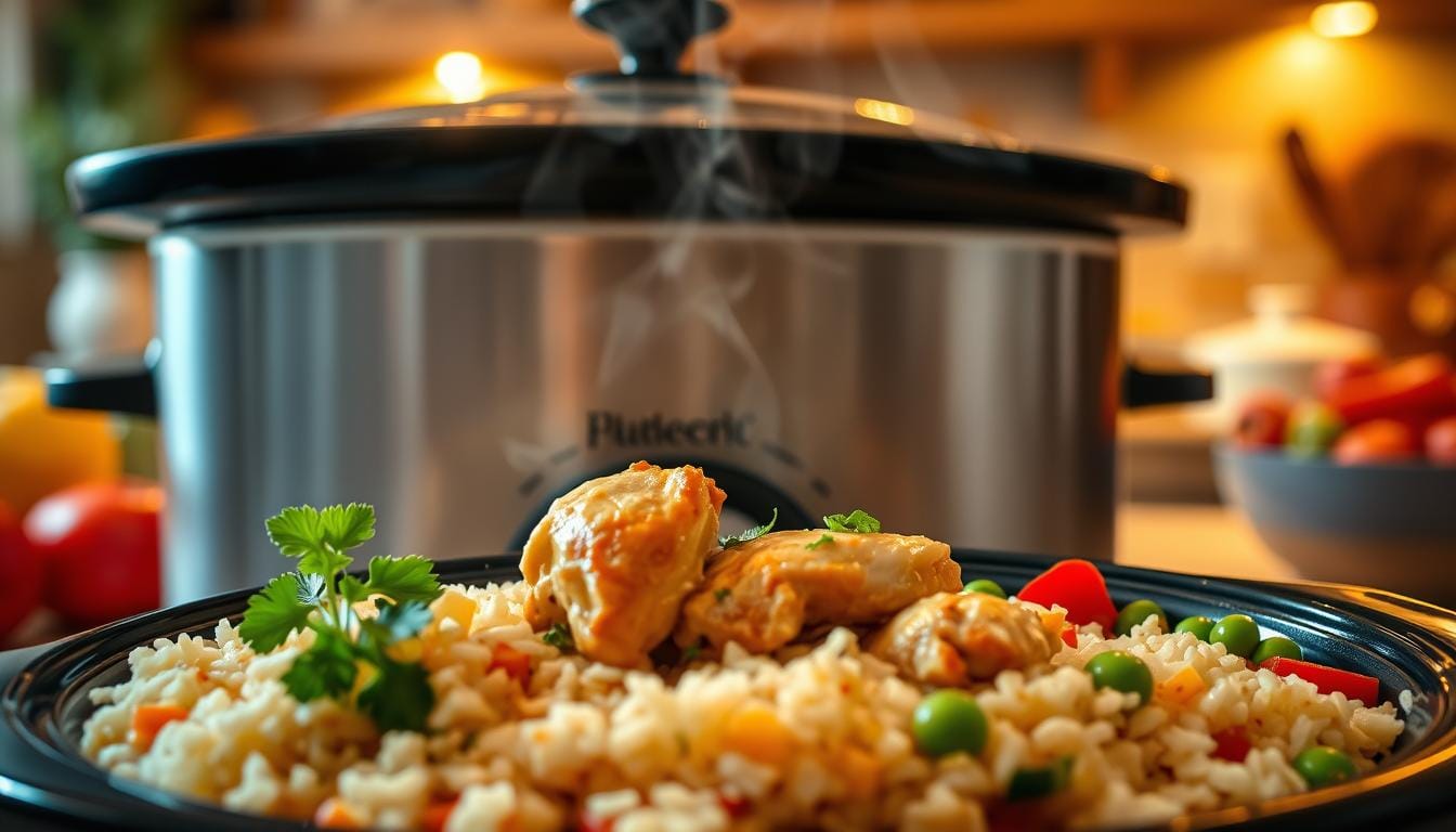 slow cooker chicken and rice