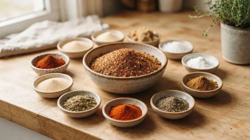 Ingredients-for-homemade-chicken-wing-seasoning-blend