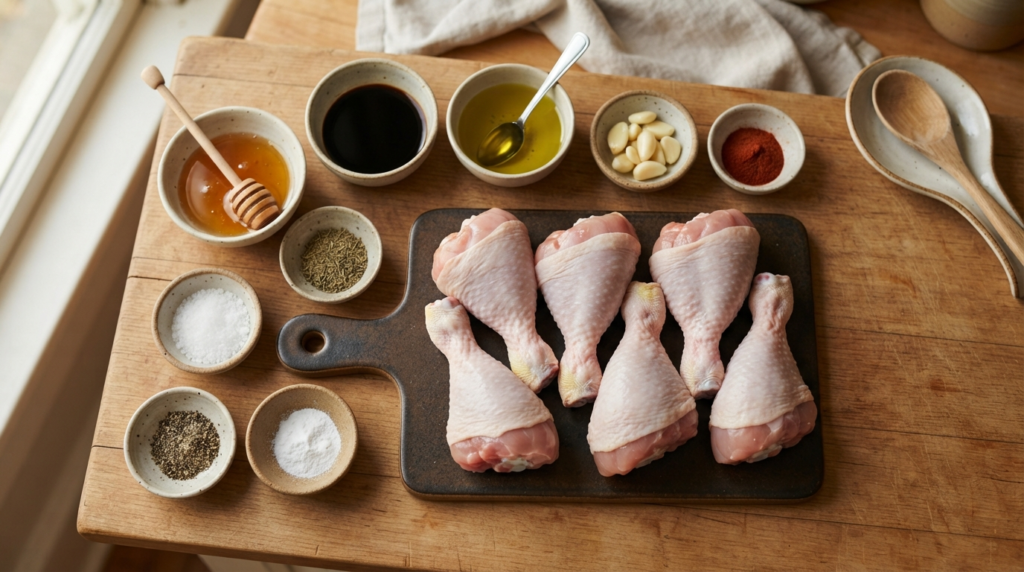 Ingredients-for-honey-soy-baked-chicken-leg-dishes